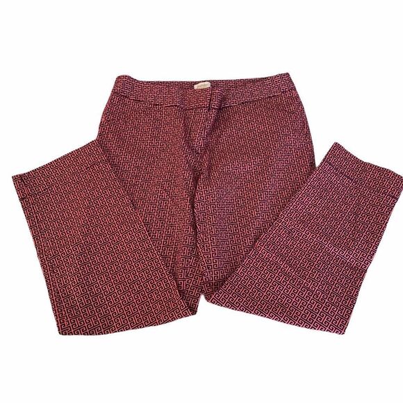 Laundry by Shelli Segal Pink Navy Greek Key Pants - Picture 1 of 7